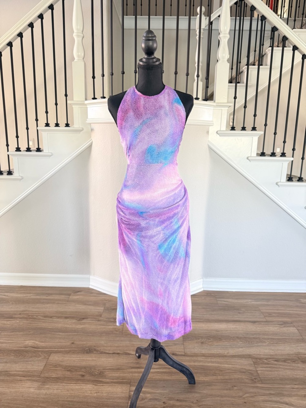 $695 Silk IRO Lidama Midi Dress NWT Size 40 (US 6–8) Pastel Draped